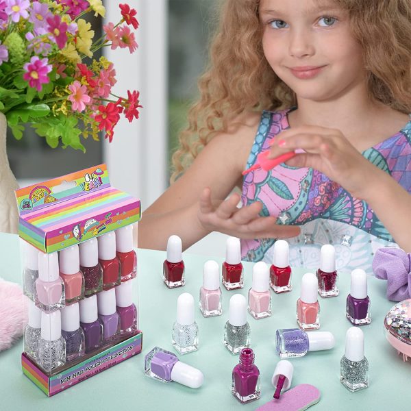 Tri-Coastal Design - Set di 14 Smalti per Unghie per Bambina, Colori Assortiti, Smalto Speciale con Brillantini per Bambini a Base d'Acqua (Disco Unicorn) - immagine 3