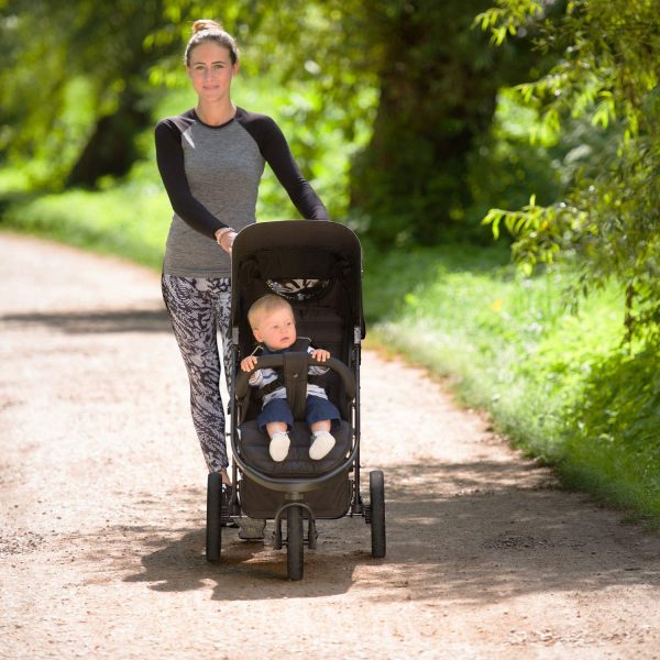 Hauck Passeggino Tre Ruote Rapid 3 per Beb?? e Bambini dalla Nascita, Posizione Nanna, Portata 25 kg, Pieghevole Compatto, Regolabile in Altezza, Grandi Ruote, Grande Cesto, Nero - immagine 5