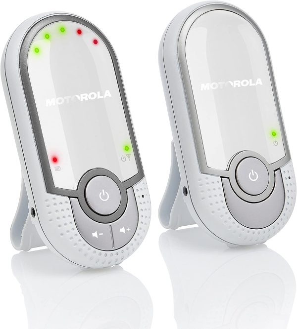 Motorola Baby MBP 11 - Baby Monitor Audio Digitale con Modo Eco, Bianco/Argento