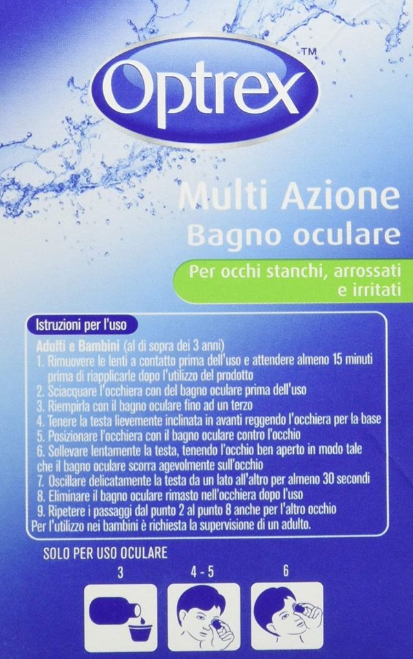 Optrex Bagno Oculare Multi Azione per Occhi Stanchi, Arrossati e Irritati, 110 ml - immagine 2