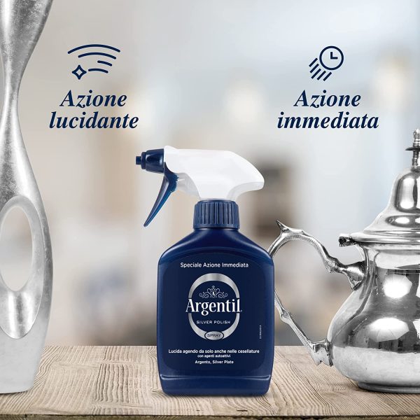 Argentil Detergente Specifico per Argento Spray, Azione Lucidante e Antiossidante Rapida, con Agenti Autoattivi, 150ml - immagine 4