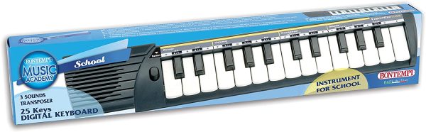 Bontempi- Concertino-Tastiera 25 Tasti, Colore Nero/Bianco, 15 2500