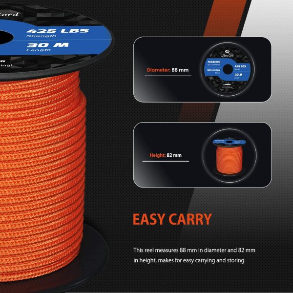 Abma Cord 3mm Paracord 3 Fili Interni 100% Nylon Cavo per Paracadute (30M / 50M) - immagine 2