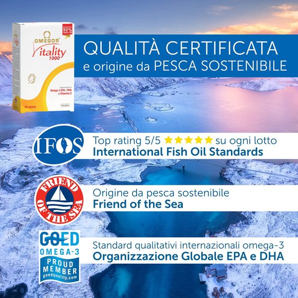 Olio di pesce - Omega 3 1000mg | L??unico Omega 3 IFOS certificato 5 stelle dal 2006 | Integratore Omega 3 con 800mg EPA e DHA per capsula | 90% Omega3 rTG Fish Oil | 30 capsule 1000mg - immagine 4