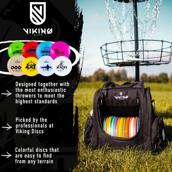 Viking Discs Ground Disc Golf Set ?C 8 Dischi Frisbee per Ogni Distanza, Approvato PDGA ?C Funsport all'aperto per Adulti e Bambini ?C Putter, Mid-Range, Fairway Driver, Distance Driver - immagine 7