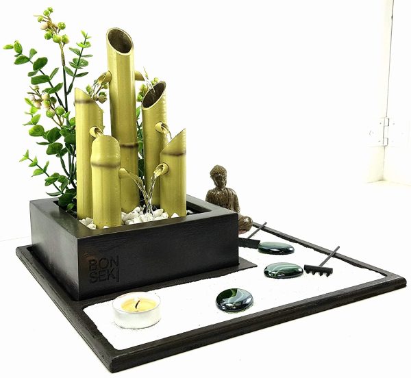 Bonseki? Fontana zen Elegance, Giardino zen da tavolo con fontanella, Personalizzabile, visualizza le opzioni. - immagine 4