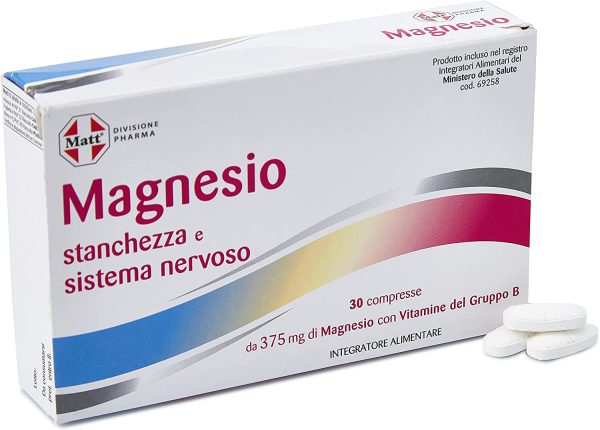 Matt Divisione Pharma - Magnesio - Integratore in Compresse da 375 mg - Con Vitamine del Gruppo B - 30 gr - immagine 2