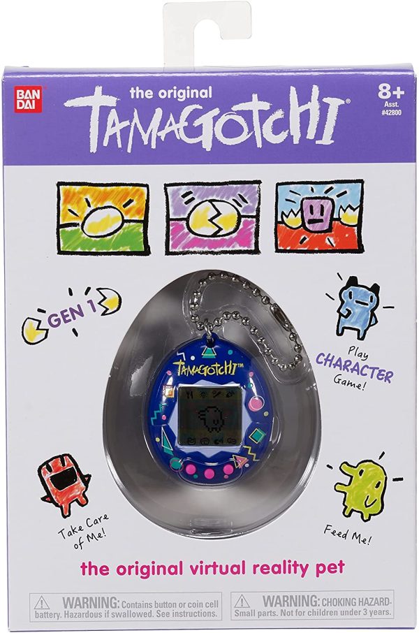 Tamagotchi originale Bandai, Gen 1, custodia anni ??90, con catenella, l'animaletto domestico originale della realt?? virtuale, multicolore - immagine 3