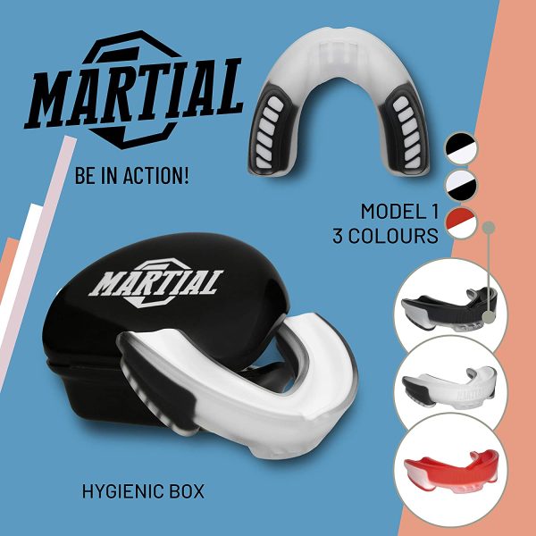 Paradenti Martial Vindicator per Una respirazione Ideale e Facilmente Adattabile! Paradenti in Varie Forme. per Arti Marziali, MMA, Boxe, Kick Boxing, Hockey, Calcio ?C Adulti - immagine 5