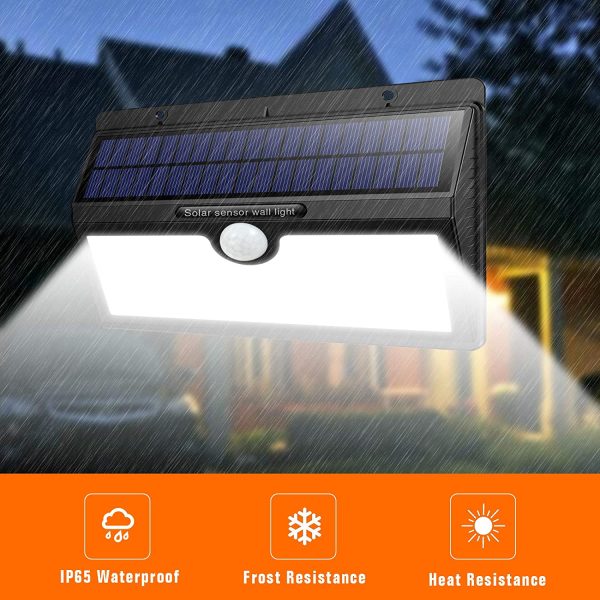 Luce Solare Led Esterno, ??2019 Super Luminosa 138LED-1400 lumen??iPosible Luci Solari Esterno Lampade Solari con Sensore di Movimento Luci Esterno Energia Solare Impermeabile IP65 per Esterno-2 Pezzi - immagine 5