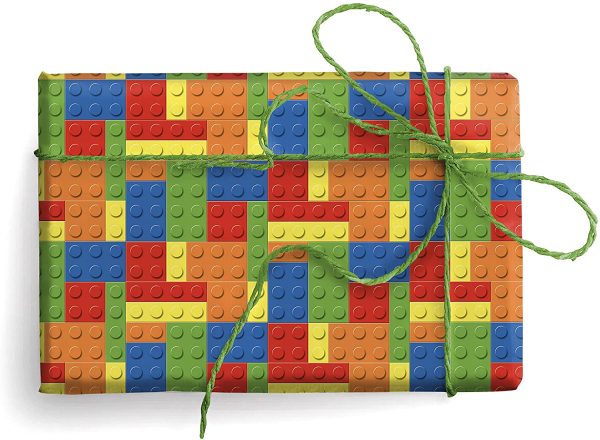 ARKRAFT carta da regalo 3 fogli 100x 70 cm blocco di mattoni colorate (18-8372) - immagine 3