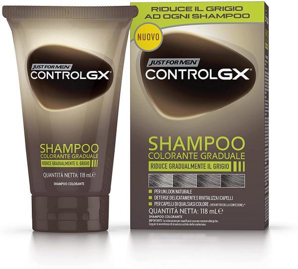 Just For Men Control GX Shampoo Colorante Uomo, Riduce Gradulmente Il Grigio, Tinta Per Capelli, Per Un Look Naturale, 118ml - immagine 6