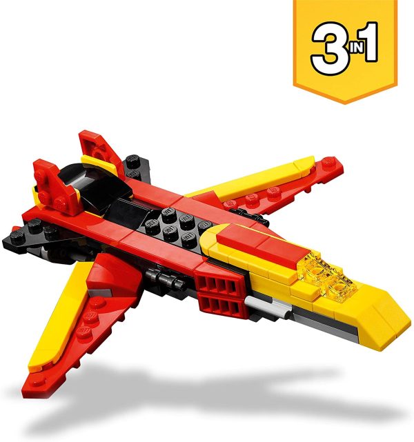 LEGO Creator 3in1 Super Robot, Set di Costruzioni in Mattoncini, Aereo e Drago Giocattolo per Bambini dai 6 Anni in su, con Parti Regolabili, 31124 - immagine 6