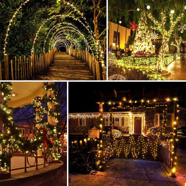 Luci Solari Esterno, 26m 240 LED Catena Luminosa Solare 8 Modalit?? Impermeabile IP65, Catena Luminosa Solare Decorative Per Festa, Matrimonio, Giardino, Natale, Patio Luci Decorative da Esterno - immagine 3