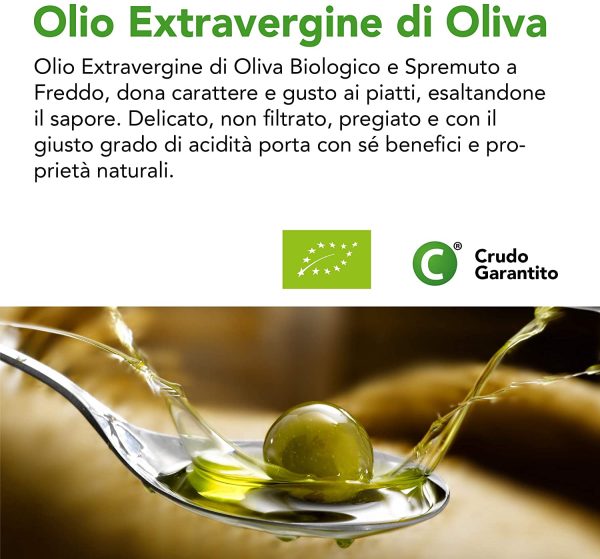 Villa Pontina Cibocrudo Olio Extravergine Di Oliva Biologico Spremuto A Freddo, Crudo, Italiano, Valori Nutrizionali E Propriet?? Naturali Intatte, Esalta I Sapori, Marchio ?C 3 Lt - immagine 4