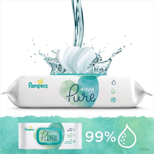 Pampers Aquapure Salviette Per Neonati 9 Imballaggio = 432 Salviette Per Neonati - 3720 Gr