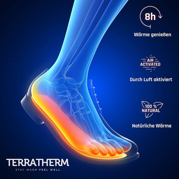 Soletta Termica per i Piedi ?C 5, 10 o 30 Paia ?C Scaldapiedi USA e Getta, 100% Calore Naturale, Solette Termiche per 8 Ore di Calore per i Piedi, Solette riscaldanti per Scarpe - immagine 2