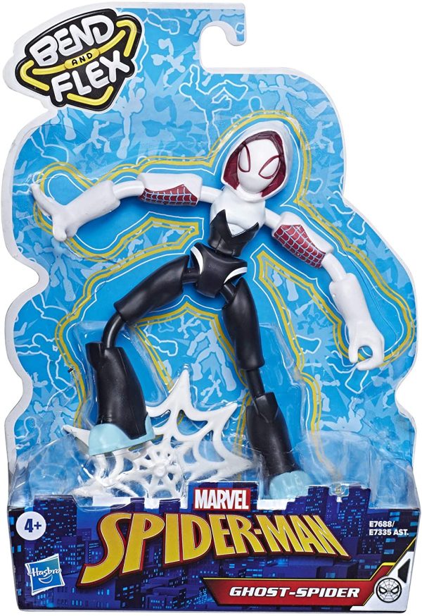 Hasbro Spider-Man, Ghost-Spider Bend And Flex (Action Figure Flessibile 15cm), (E76885X0) - immagine 5