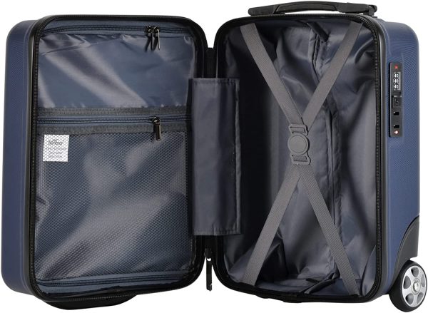 BONTOUR CabinOne Bagaglio a Mano Wizzair 40x30x20, Valigia Cabina Sotto il Sedile (Blu) - immagine 3