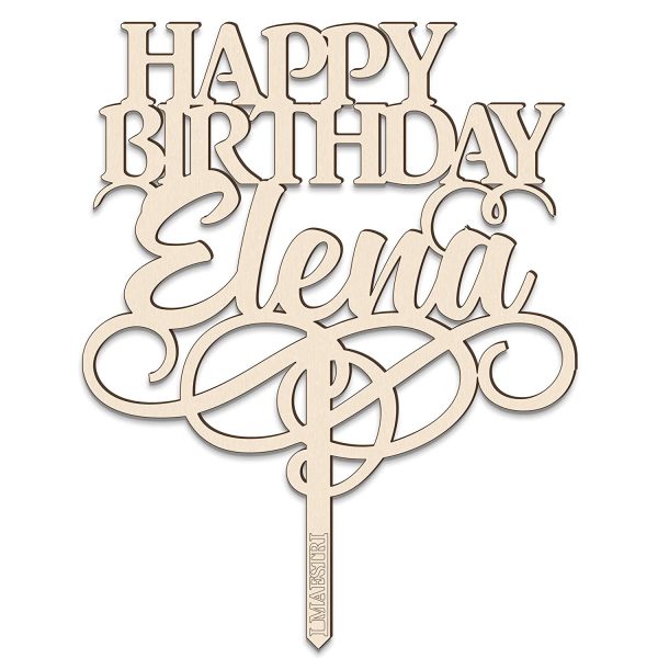 Cake topper HAPPY BIRTHDAY personalizzabile con nome - I MAESTRI - immagine 3