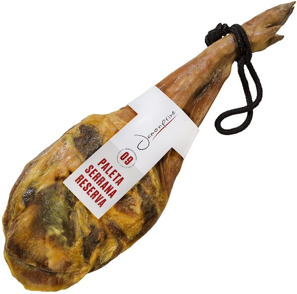 Prosciutto Spagnolo Serrano (Spalla) Riserva + Porta Prosciutto + Coltello 4.5 - 5 Kg - Jamon Serrano Crudo - immagine 2