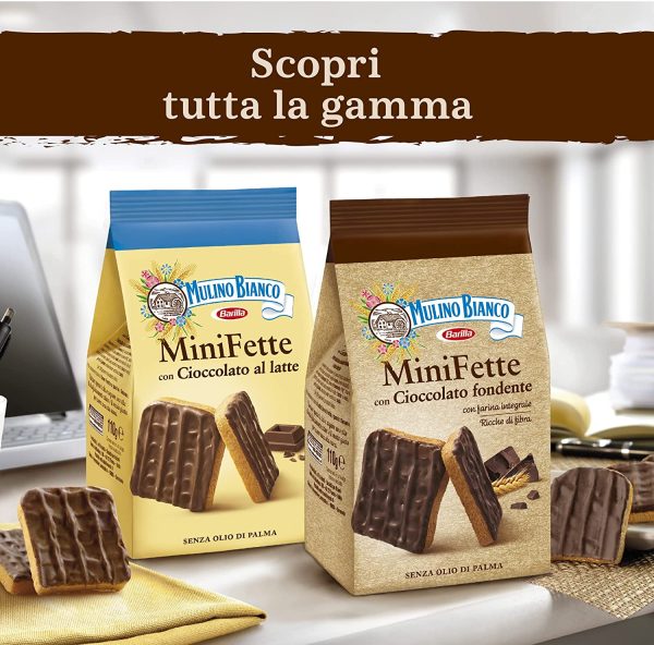 Mulino Bianco Mini Fette Integrali con Cioccolato Fondente, per una Pausa Golosa Quando e Dove Vuoi, 110 g - immagine 7