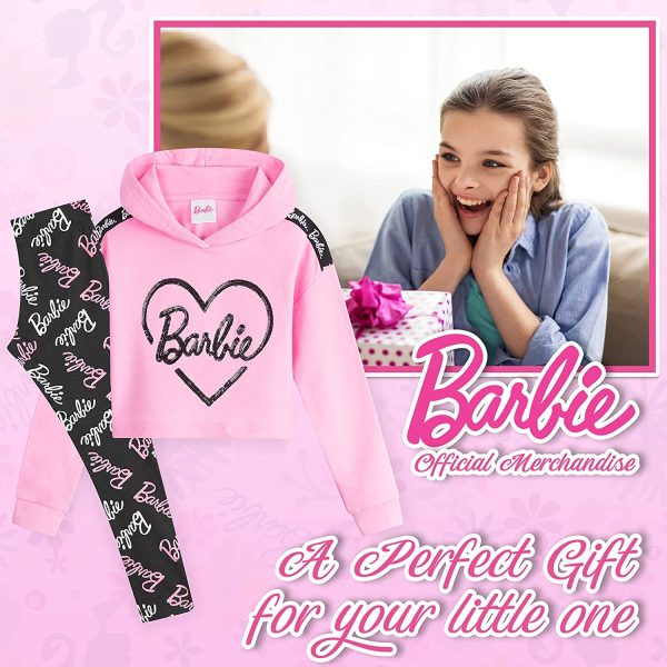 Barbie Felpe Ragazza, Abbigliamento Bambina in Cotone con Felpa con Cappuccio E Leggins, 4-14 Anni, Tute Merchandise Ufficiale, Idee Regalo Natale E Compleanno - immagine 2