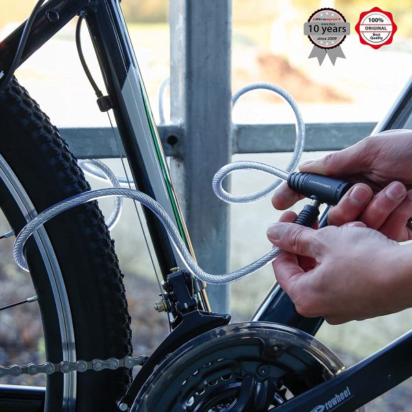 Ultrasport Lucchetto per bicicletta a spirale con 2 chiavi/antifurto a spirale per biciclette, lunghezza 150cm ideale per fissare accessori quali casco, sella e altri oggetti a biciclette di ogni tipo - immagine 7