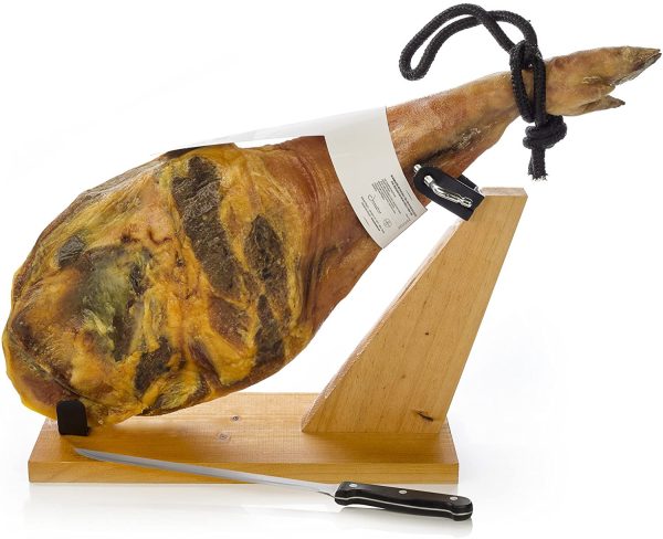 Prosciutto Spagnolo Serrano (Spalla) Riserva + Porta Prosciutto + Coltello 4.5 - 5 Kg - Jamon Serrano Crudo - immagine 9