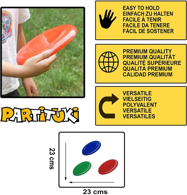 Partituki Set di 3 dischi volanti per bambini, molto facili da afferrare, molto pi?? sicuri rispetto ai frisbee standard, anelli volanti per bambini - immagine 3