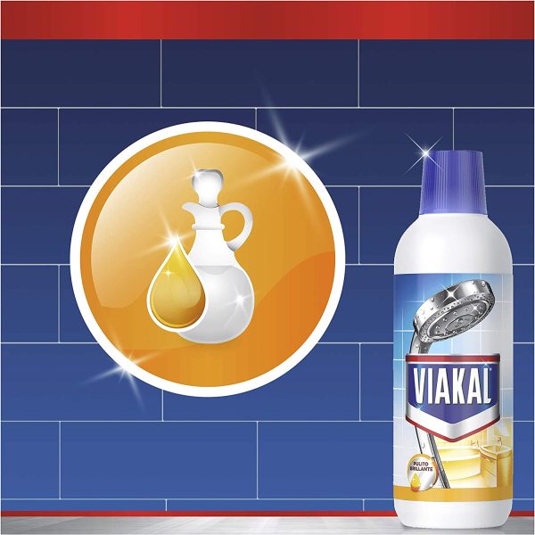 Viakal Anticalcare Detersivo Liquido per Cucina, 2 bottiglie da 700 ml, Adatto per Acciaio, Rimuove Sporco e Batteri, Azione Totale Sul Calcare, Brillantezza Duratura, Maxi Formato - immagine 4