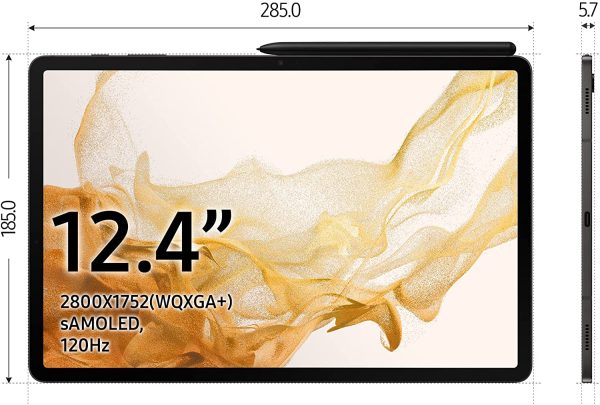 Samsung Galaxy Tab S8+ Tablet Android 12.4 Pollici 5G RAM 8 GB 256 GB Tablet Android 12 Graphite [Versione italiana] 2022 - immagine 7