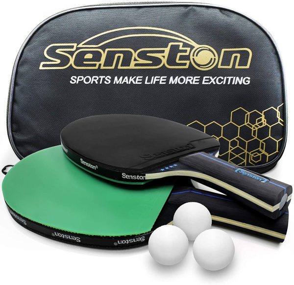 Senston Racchette Ping Pong e Palline, Set Da Ping Pong Professionale 2 Racchette Da Ping Pong e 3 Palline Ping Pong - immagine 3