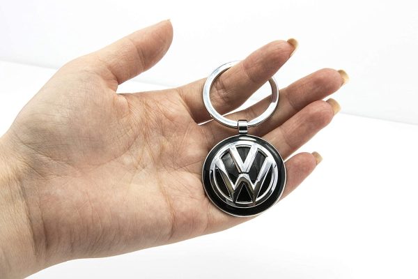 VW Volkswagen Keyring ?C KR16-05/VW ?C Portachiavi Logo VW ?C in aggiunta 1 Portachiavi ?C Metallo pressofuso?C Lucido ?C Cromato ?C Argento, Nero Originale - immagine 5