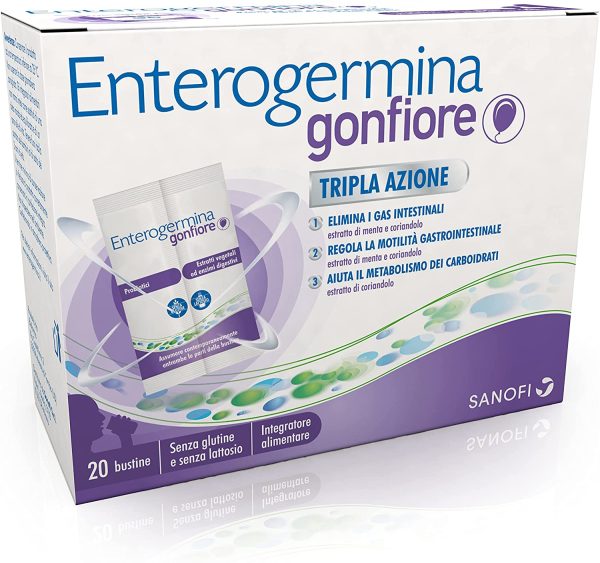 Enterogermina Gonfiore, Integratore Alimentare, Probiotici, Gonfiore Addominale, 20 Bustine - immagine 4