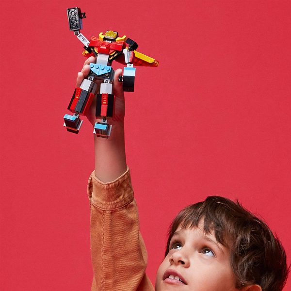 LEGO Creator 3in1 Super Robot, Set di Costruzioni in Mattoncini, Aereo e Drago Giocattolo per Bambini dai 6 Anni in su, con Parti Regolabili, 31124