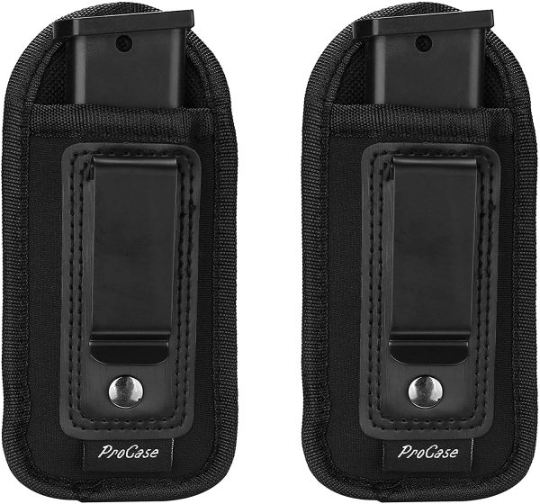 Procase Porta Caricatore per Pistole[2 Pezzi], Porta Caricatore per Nascosto per Riviste a Doppio o Singolo Stack per Glock 19 43 17 sig Springfield XD Ruger .40 /.45 ?CNero - immagine 6