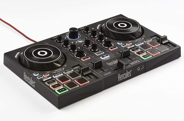 HERCULES DJControl Inpulse 200 ?C Controller per DJ con USB, ideale per i meno esperti per imparare il mix - 2 tracce con 8 pad e scheda audio - Software e tutorial inclusi