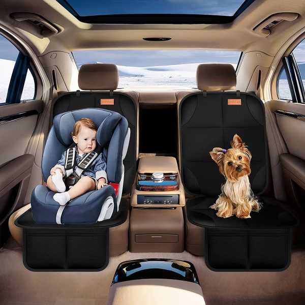 Smart eLf 2pcs Protettore di Sedili Auto impermeabile - Coprisedile Bambini Proteggi Sedile Auto per Proteggere la Tappezzeria in Pelle del Veicolo, Adatto per Isofix Protezione per Seggiolino Auto