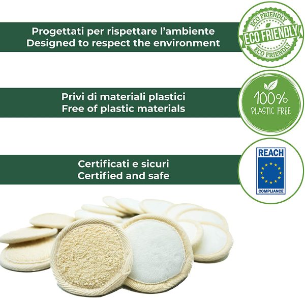 Dischetti Struccanti Lavabili Bamb?? Riutilizzabili 16 Pezzi Salviette Struccante Fibra Bamboo Cotone Pulizia Viso Scrub Spugnette Make Up Zero Waste - immagine 9