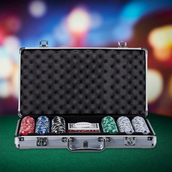 Valigetta 300 Fiches in Metallo 11 Grammi Holdem Texas Poker con Carte Dadi e Gettoni - immagine 6