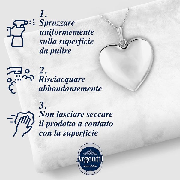 Argentil Detergente Specifico per Argento Spray, Azione Lucidante e Antiossidante Rapida, con Agenti Autoattivi, 150ml