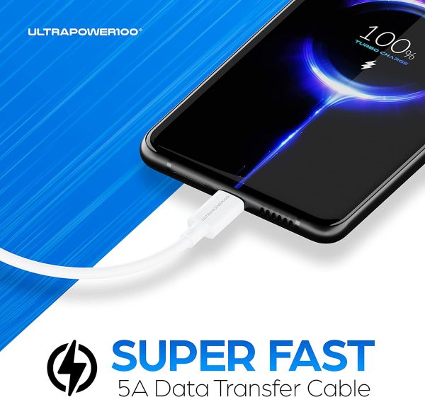 ultrapower100 Cavo SuperFast 5A [2 Pezzi] Type c per Huawei Samsung Oppo Vivo Sony HTC LG Wiko Poco Redmi 120cm - immagine 3