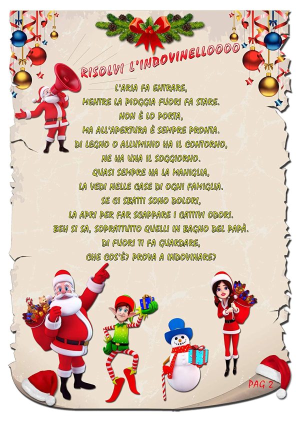 Caccia al tesoro natalizia in scatola per casa 5-7 anni - Giochi natalizi per bambini - Caccia al regalo di Babbo Natale - Caccia al tuo regalo di Natale - Giochi di natale per bambini - immagine 3