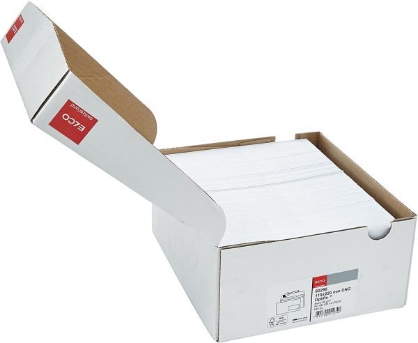 Elco 60296 confezione da 500 buste con finestra, formato DL, colore: bianco & Amazon Basics Carta da stampa multiuso A4 80gsm, 5x500 fogli, bianco - immagine 3