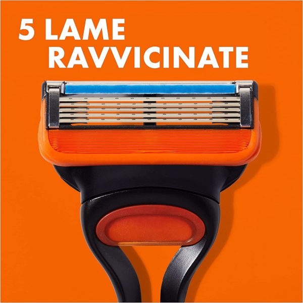 Gillette Fusion 5 Lamette da Barba, 12 Ricambi da 5 Lame, Delicatezza Insuperabile, Rasatura Scorrevole con Striscia Lubrificante, Fino a 1 Mese di Rasatura con 1 Lametta - immagine 4