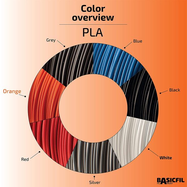 Basicfil 175PLA500ORANGE, Filamento per Stampante 3D, 1, 500 gr, Arancione