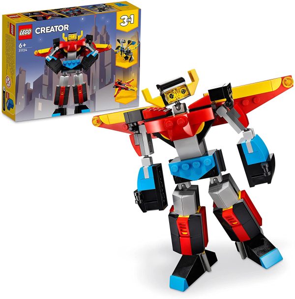 LEGO Creator 3in1 Super Robot, Set di Costruzioni in Mattoncini, Aereo e Drago Giocattolo per Bambini dai 6 Anni in su, con Parti Regolabili, 31124 - immagine 4