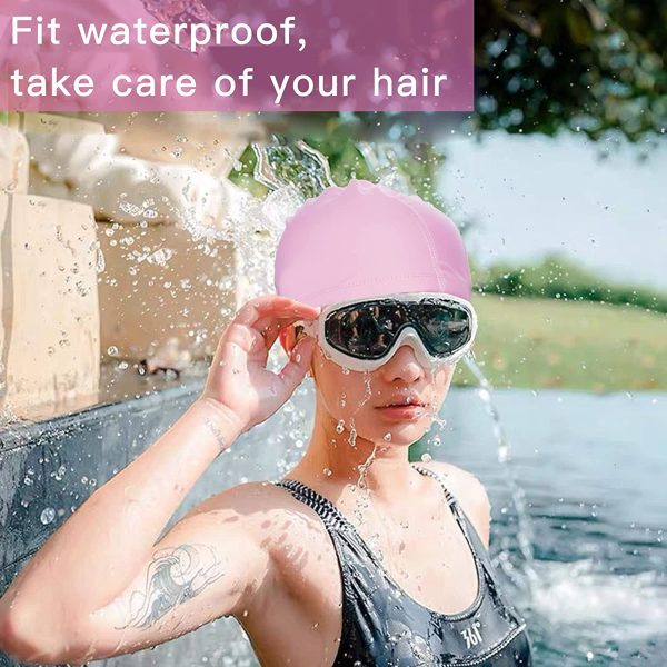 YMIFEEY Cuffie da Nuoto Cuffia Piscina per Uomo Donna Cuffie Piscina Adulto Tessuto Cuffia da Bagno in Tessuto Impermeabile Elastico Protezione dei Capelli