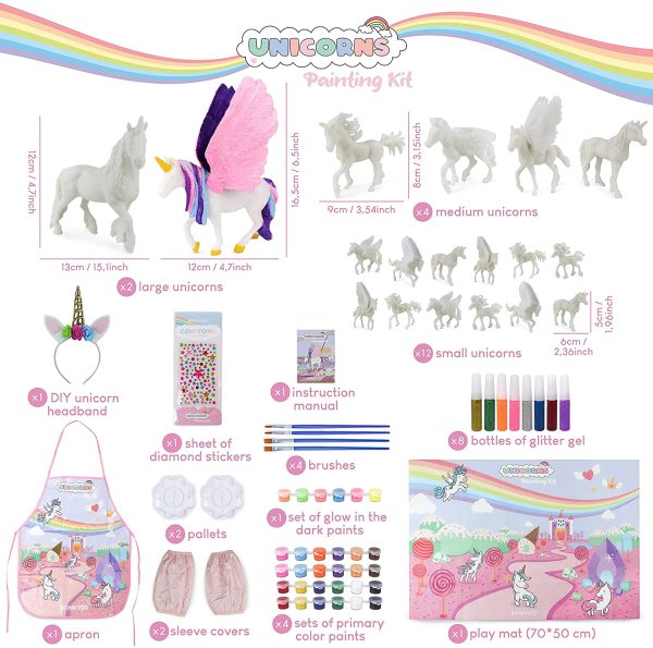 Unicorno Giocattolo Bambina Set Pittura 18 Unicorni - BONNYCO | Lavoretti Creativi Bambini Illuminano Al Buio | Giochi Bambina 3 4 5 6 7 8 9 Anni Regalo Bambina Compleanno Natale | Unicorno Bambina - immagine 5